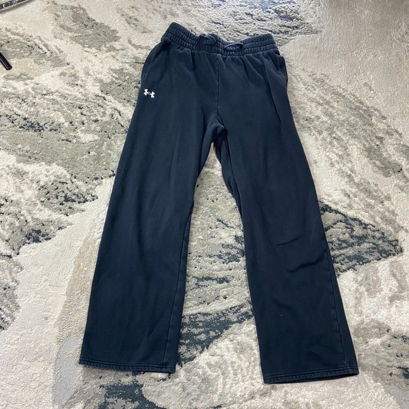 Under Armour Other - Under Armour Baggy Sweatpants Small Black Fleece Lined Drawstring Flat Front